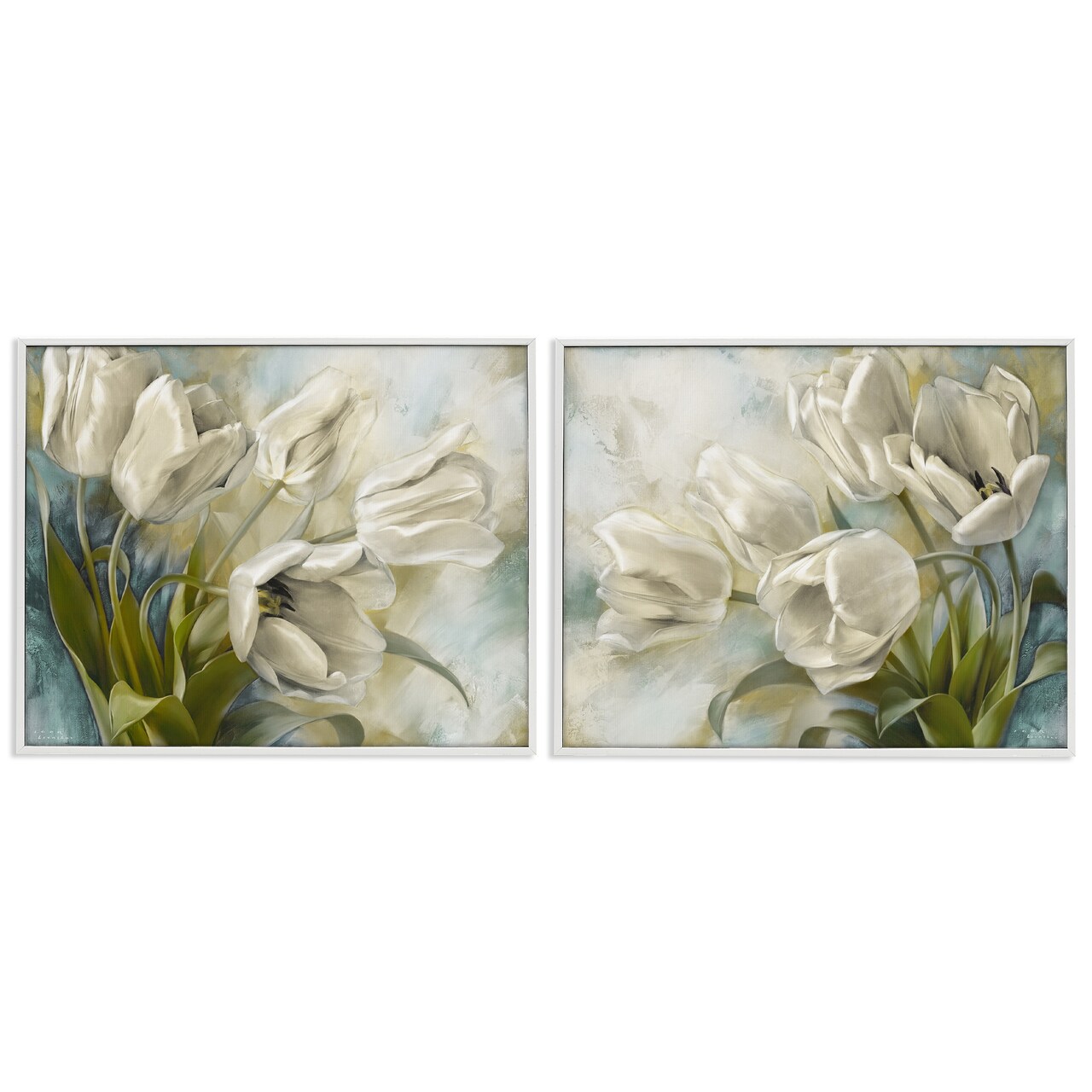 Stupell Industries Tulips Curved Left & Right 2pc Framed Giclee Wall Art Set Design by Igor Levashov